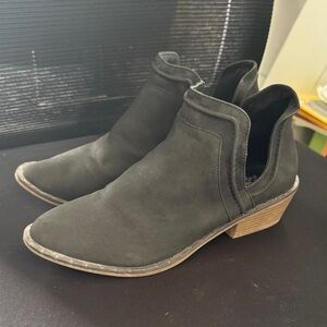 Ankle Boots black suede cutout - Women